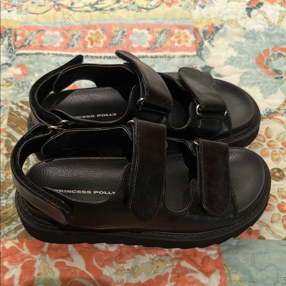 Princess Polly Black Platform Sandals with Straps - Picture 6 of 11